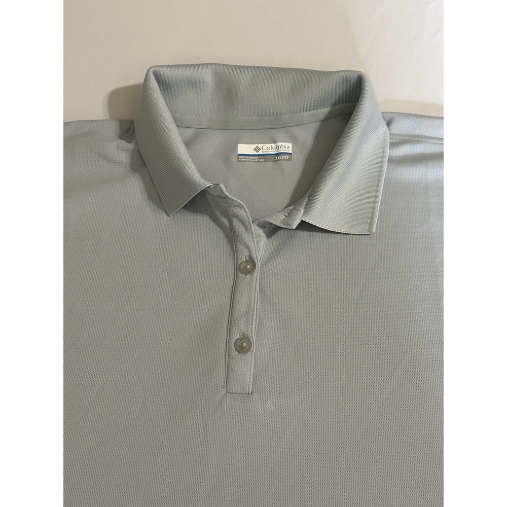 Columbia PFG Women's 2XL Light Grey Polo Shirt Omni-Wick Short Sleeve Casual